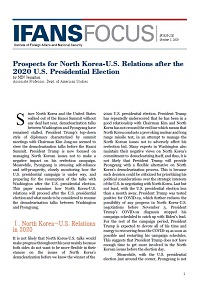 Prospects for North Korea-U.S. Relations after the 2020 U.S. Presidential Election