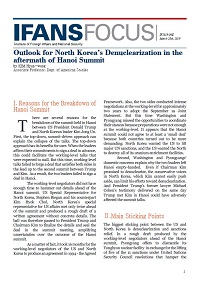 Outlook for North Korea’s Denuclearization in the Aftermath of Hanoi Summit
