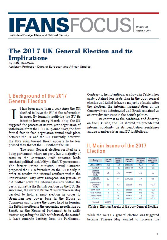 The 2017 UK General Election and its Implications