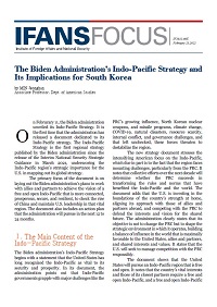 The Biden Administration’s Indo-Pacific Strategy and Its Implications for South Korea