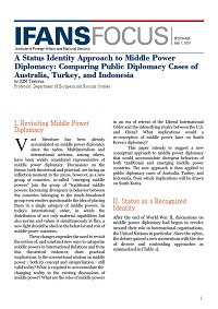 A Status Identity Approach to Middle Power Diplomacy: Comparing Public Diplomacy Cases of Australia, Turkey, and Indonesia