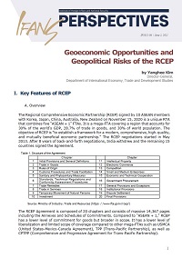 Geoeconomic Opportunities and Geopolitical Risks of the RCEP