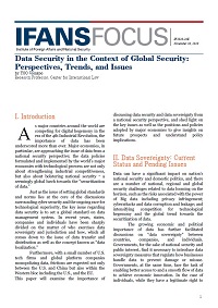 Data Security in the Context of Global Security: Perspectives, Trends, and Issues 