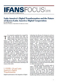 Latin America’s Digital Transformation and the Future of Korea-Latin America Digital Cooperation 