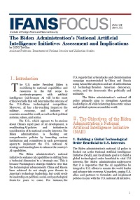 The Biden Administration’s National Artificial Intelligence Initiative: Assessment and Implications