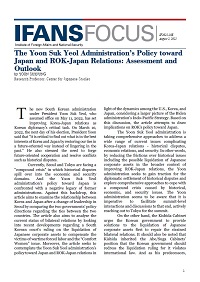 The Yoon Suk Yeol Administration’s Policy toward Japan and ROK-Japan Relations: Assessment and Outlook