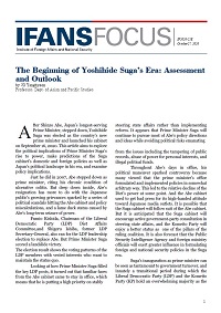 The Beginning of Yoshihide Suga’s Era: Assessment and Outlook