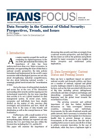 Data Security in the Context of Global Security: Perspectives, Trends, and Issues