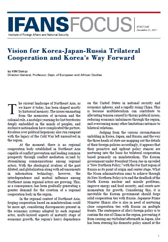 Vision for Korea-Japan-Russia Trilateral Cooperation and Korea’s Way Forward