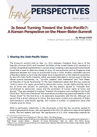 Is Seoul Turning Toward the Indo-Pacific?: A Korean Perspective on the Moon-Biden Summit