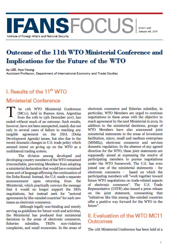 Outcome of the 11th WTO Ministerial Conference and Implications for the Future of the WTO
