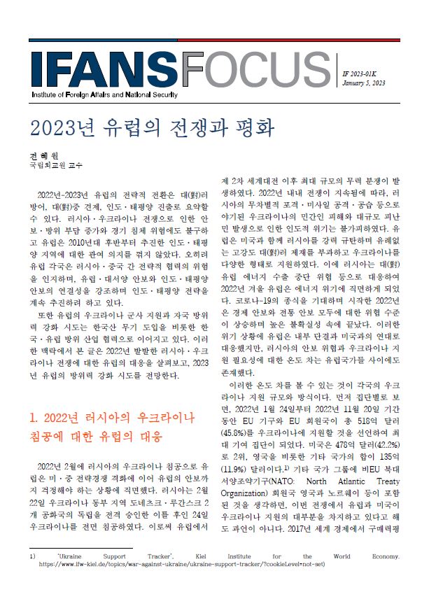 2023년 유럽의 전쟁과 평화