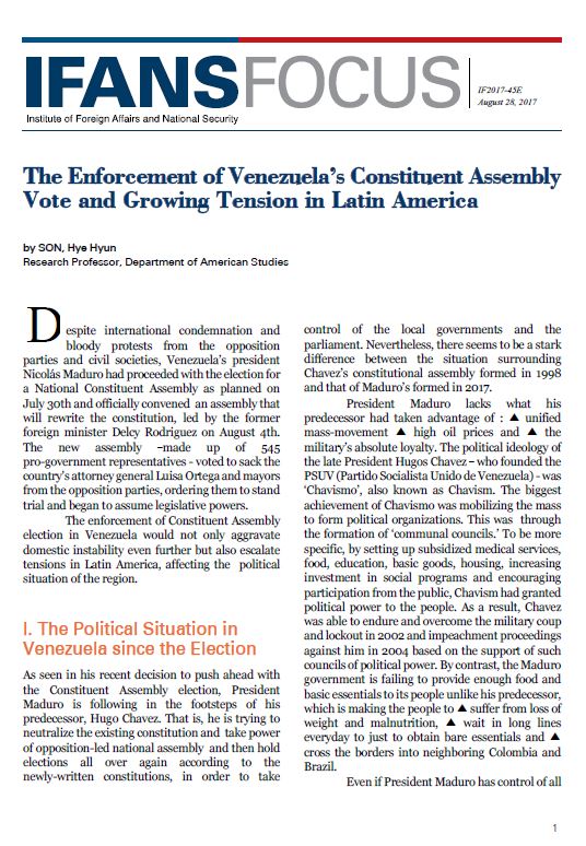 The Enforcement of Venezuela’s Constituent Assembly Vote and Growing Tension in Latin America
