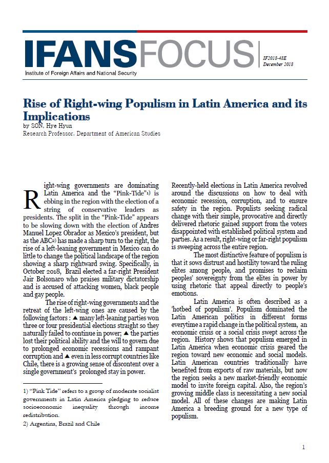 Rise of Right-wing Populism in Latin America and its Implications