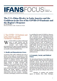 The U.S.-China Rivalry in Latin America and the Caribbean in the Era of the COVID-19 Pandemic and the Region’s Response