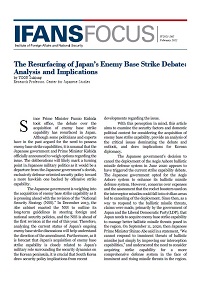 The Resurfacing of Japan’s Enemy Base Strike Debate: Analysis and Implications