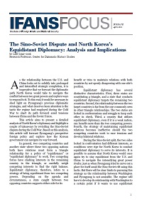 The Sino-Soviet Dispute and North Korea’s Equidistant Diplomacy: Analysis and Implications