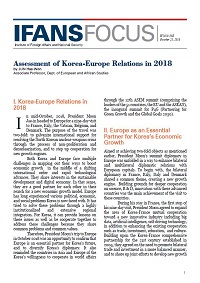 Assessment of Korea-Europe Relations in 2018