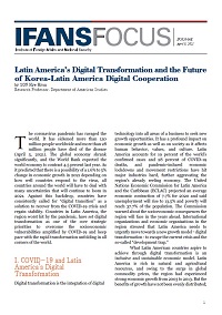 Latin America’s Digital Transformation and the Future of Korea-Latin America Digital Cooperation