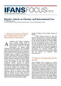 Russia’s Attack on Ukraine and International Law