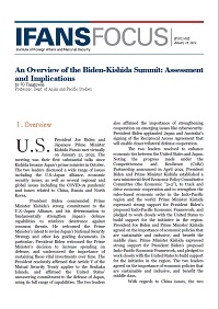 An Overview of the Biden-Kishida Summit: Assessment and Implications
