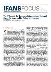 The Pillars of the Trump Administration’s National Space Strategy and its Policy Implications