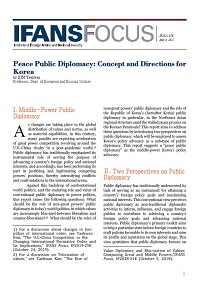 Peace Public Diplomacy: Concept and Directions for Korea