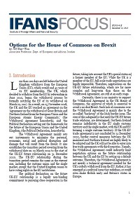 Options for the House of Commons on Brexit