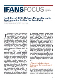 South Korea’s IORA Dialogue Partnership and its Implications for the New Southern Policy