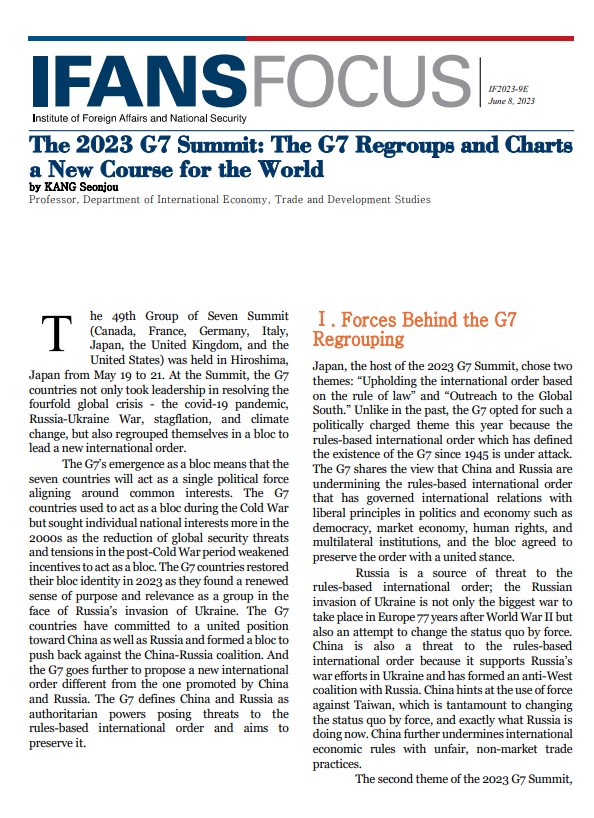 The 2023 G7 Summit: The G7 Regroups and Charts a New Course for the World